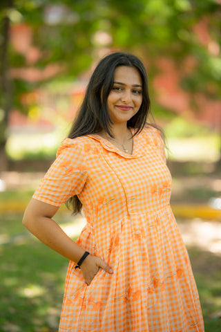 MARIGOLD CHECKS | MATERNITY MAXI ANKLE LENGTH
