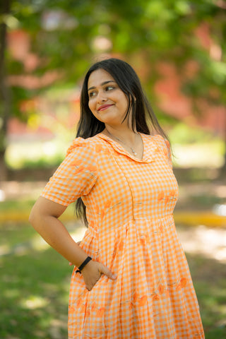 MARIGOLD CHECKS | MATERNITY MAXI ANKLE LENGTH