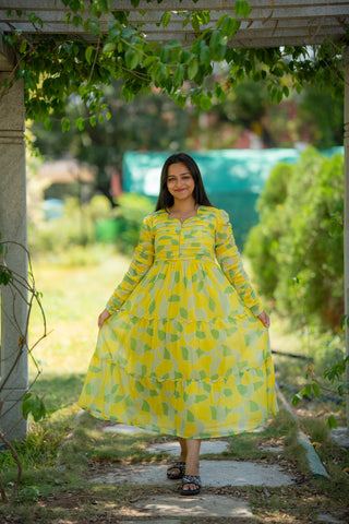 CITRON PETAL | MATERNITY GEORGETTE MAXI ANKLE LENGTH