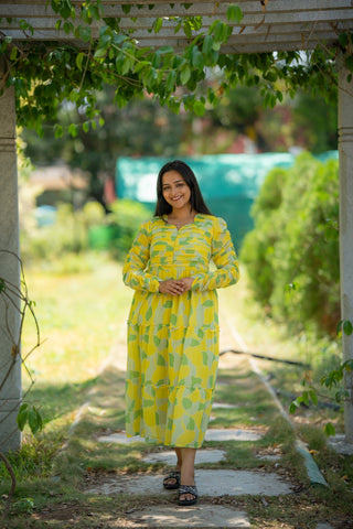 CITRON PETAL | MATERNITY GEORGETTE MAXI ANKLE LENGTH