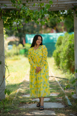 CITRON PETAL | MATERNITY GEORGETTE MAXI ANKLE LENGTH