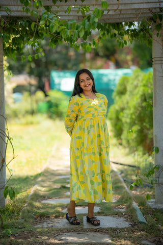 CITRON PETAL | MATERNITY GEORGETTE MAXI ANKLE LENGTH