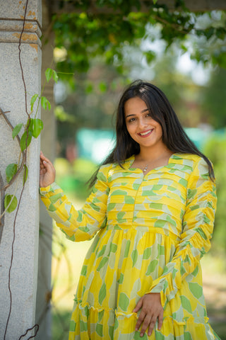 CITRON PETAL | MATERNITY GEORGETTE MAXI ANKLE LENGTH