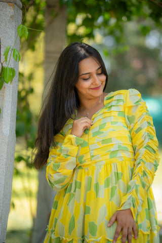 CITRON PETAL | MATERNITY GEORGETTE MAXI ANKLE LENGTH