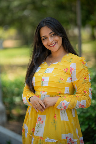MARIGOLD AURA | MATERNITY GEORGETTE MAXI ANKLE LENGTH