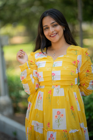 MARIGOLD AURA | MATERNITY GEORGETTE MAXI ANKLE LENGTH