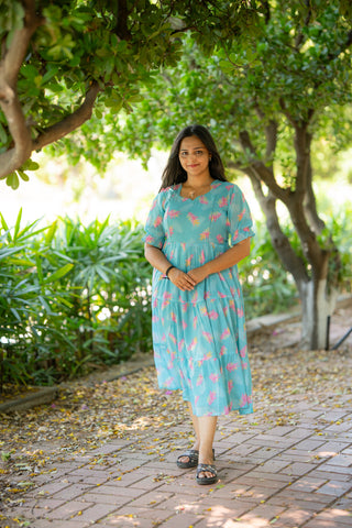 LEAFY AURA | MATERNITY GEORGETTE MAXI ANKLE LENGTH