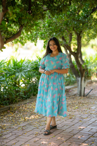 LEAFY AURA | MATERNITY GEORGETTE MAXI ANKLE LENGTH