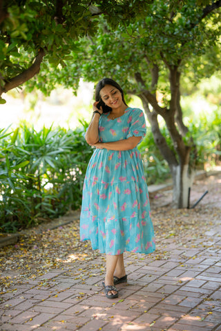 LEAFY AURA | MATERNITY GEORGETTE MAXI ANKLE LENGTH