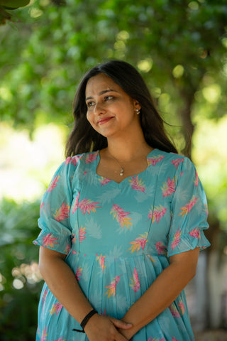 LEAFY AURA | MATERNITY GEORGETTE MAXI ANKLE LENGTH