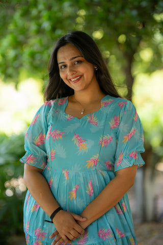 LEAFY AURA | MATERNITY GEORGETTE MAXI ANKLE LENGTH