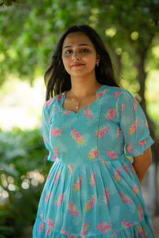 LEAFY AURA | MATERNITY GEORGETTE MAXI ANKLE LENGTH