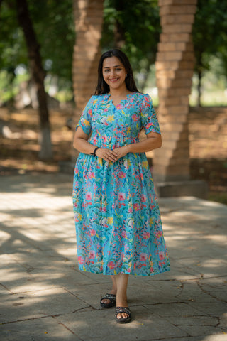 RAINY LEAVES | MATERNITY GEORGETTE MAXI ANKLE LENGTH