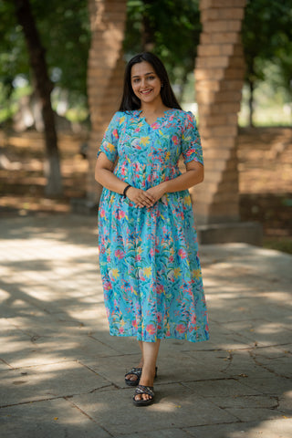 RAINY LEAVES | MATERNITY GEORGETTE MAXI ANKLE LENGTH