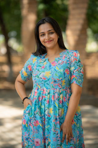 RAINY LEAVES | MATERNITY GEORGETTE MAXI ANKLE LENGTH