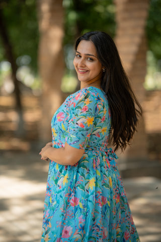 RAINY LEAVES | MATERNITY GEORGETTE MAXI ANKLE LENGTH