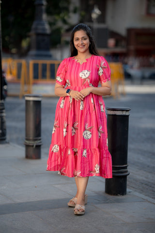 STRIPY ROSE | MATERNITY MAXI ANKLE LENGTH