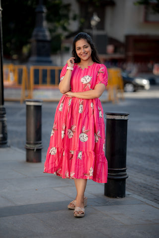 STRIPY ROSE | MATERNITY MAXI ANKLE LENGTH