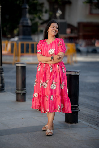 STRIPY ROSE | MATERNITY MAXI ANKLE LENGTH