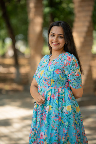 RAINY LEAVES | MATERNITY GEORGETTE MAXI ANKLE LENGTH