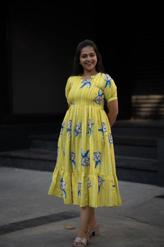 LINEAR ROSE | MATERNITY MAXI ANKLE LENGTH