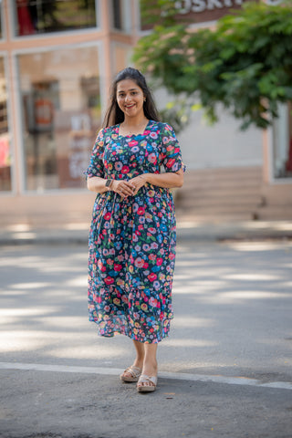 COLOURFUL FLOWERS | MATERNITY MAXI ANKLE LENGTH