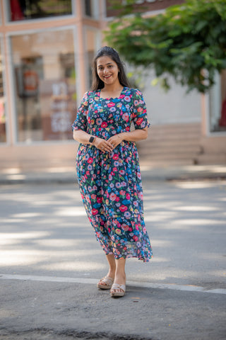 COLOURFUL FLOWERS | MATERNITY MAXI ANKLE LENGTH
