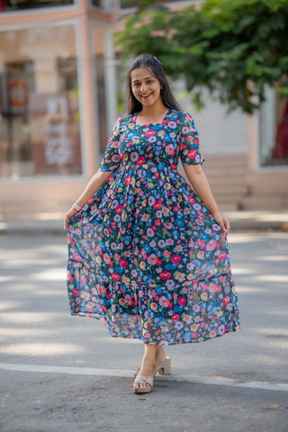 COLOURFUL FLOWERS | MATERNITY MAXI ANKLE LENGTH