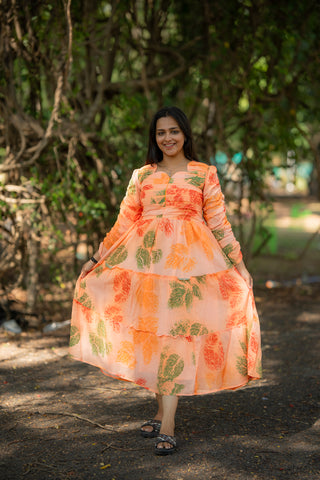 CORAL & SAGE | MATERNITY GEORGETTE MAXI ANKLE LENGTH