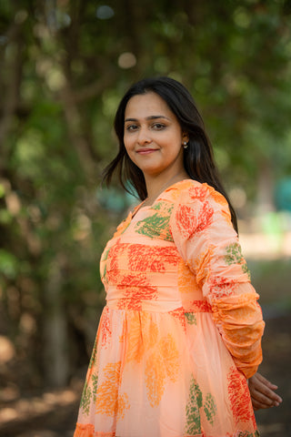 CORAL & SAGE | MATERNITY GEORGETTE MAXI ANKLE LENGTH