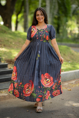 VINTAGE ROSETTE | MATERNITY MAXI FULL LENGTH
