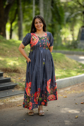 VINTAGE ROSETTE | MATERNITY MAXI FULL LENGTH