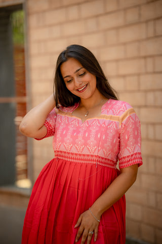 GULABI PATOLA | MATERNITY MAXI FULL LENGTH