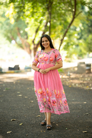 PASTEL TULIP | MATERNITY GEORGETTE MAXI ANKLE LENGTH