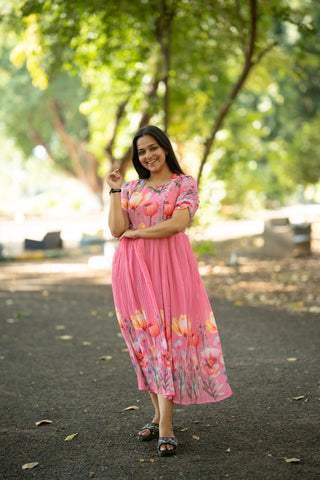 PASTEL TULIP | MATERNITY GEORGETTE MAXI ANKLE LENGTH