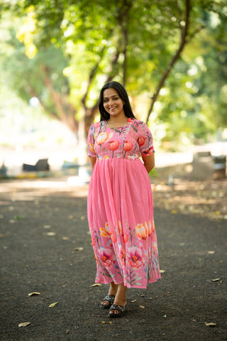 PASTEL TULIP | MATERNITY GEORGETTE MAXI ANKLE LENGTH