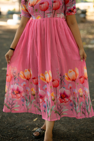 PASTEL TULIP | MATERNITY GEORGETTE MAXI ANKLE LENGTH