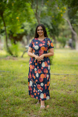 CIRCLE | ZIPLESS MATERNITY MAXI-NORMAL SLEEVES | FULL LENGTH MAXI