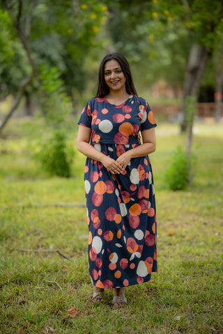 CIRCLE | ZIPLESS MATERNITY MAXI-NORMAL SLEEVES | FULL LENGTH MAXI