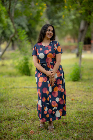 CIRCLE | ZIPLESS MATERNITY MAXI-NORMAL SLEEVES | FULL LENGTH MAXI