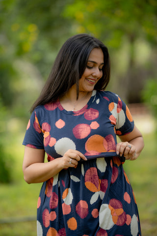 CIRCLE | ZIPLESS MATERNITY MAXI-NORMAL SLEEVES | FULL LENGTH MAXI