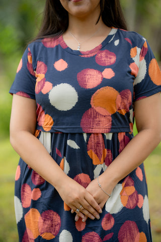 CIRCLE | ZIPLESS MATERNITY MAXI-NORMAL SLEEVES | FULL LENGTH MAXI
