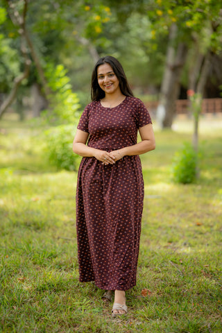 SWRILS | ZIPLESS MATERNITY MAXI-NORMAL SLEEVES | FULL LENGTH MAXI