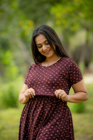 SWRILS | ZIPLESS MATERNITY MAXI-NORMAL SLEEVES | FULL LENGTH MAXI
