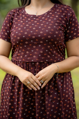 SWRILS | ZIPLESS MATERNITY MAXI-NORMAL SLEEVES | FULL LENGTH MAXI