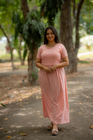 STRIPES | ZIPLESS MATERNITY MAXI-NORMAL SLEEVES | FULL LENGTH MAXI