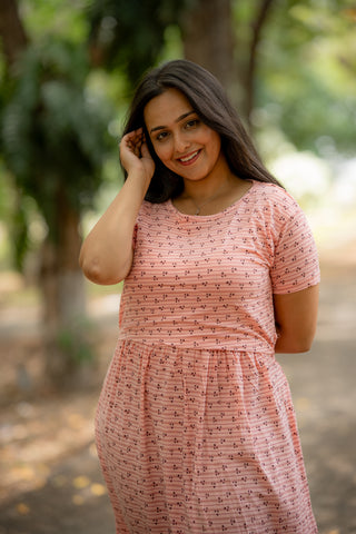 STRIPES | ZIPLESS MATERNITY MAXI-NORMAL SLEEVES | FULL LENGTH MAXI
