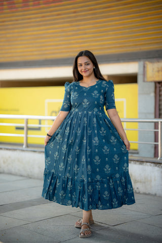 LINEAR SCALLOP | MATERNITY COTTON ANKLE LENGTH