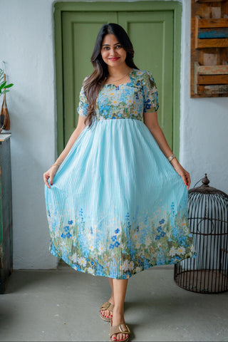 BLOOMY CLOUDS | MATERNITY GEORGETTE MAXI ANKLE LENGTH