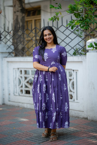 ROYAL AMETHYST | MATERNITY COTTON FULL LENGTH